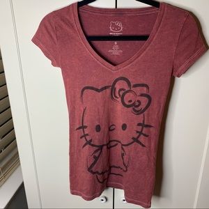 Sanrio Hello Kitty Graphic V-Neck T-Shirt